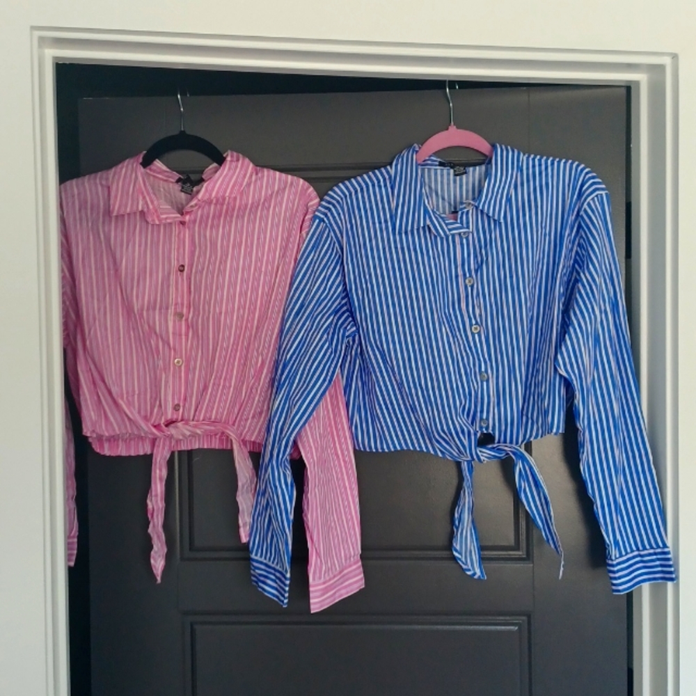 Pink and blue stripe shirts